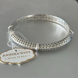 Annika Witt Sterling Silver 925 Statement Bangle Bracelet D-2 5/8in